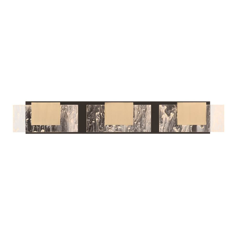 Eurofase 45346-019 Gold Black Mix Kasha, Vanity, 3lt, 28'', Gold-black Mix, Clear-white Acrylic Image 5