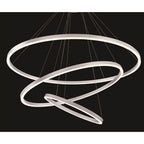 Eurofase 31474-016 Brushed Silver Spunto, Chandelier, 3-light, 61'', Brushed Silver, White Glass Image 2