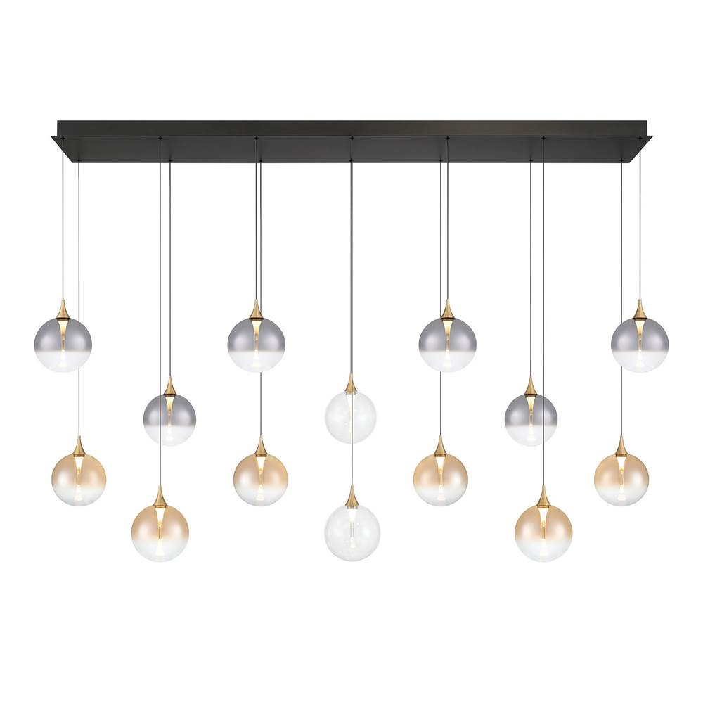 Eurofase 48938-040 Gold Iissa, Chandelier, 14-light, 72'', Gold, Mixed Glass Image 1