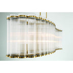 Eurofase 47240-018 Gold Glasbury, Chandelier, 10-light, 52'', Gold, Ribbed Glass Image 1