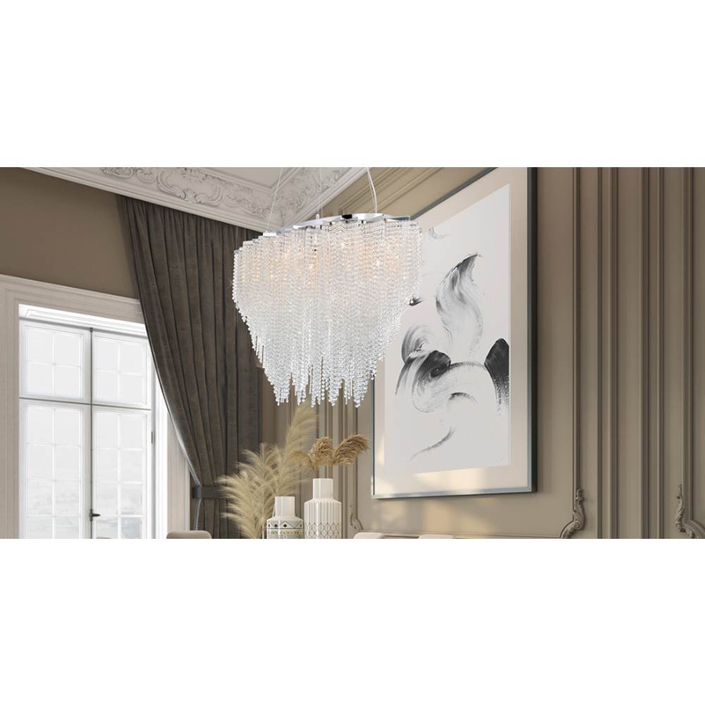 Eurofase 43884-018 Chrome Cohen, Chandelier , 18-light, 48'', Chrome Image 6