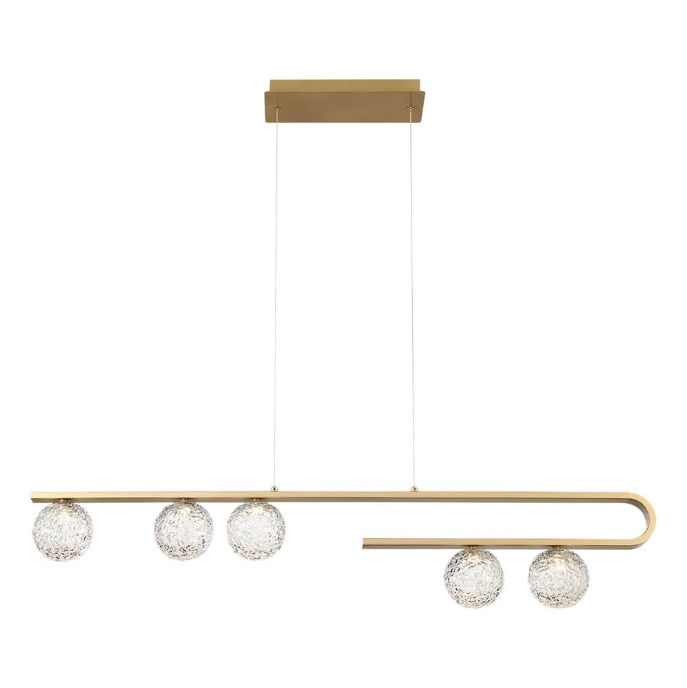 Eurofase 37351-014 Satin Gold Paint Phillimore, Chandelier, 5-light, 45'', Satin Gold Paint, Clear Glass Image 6