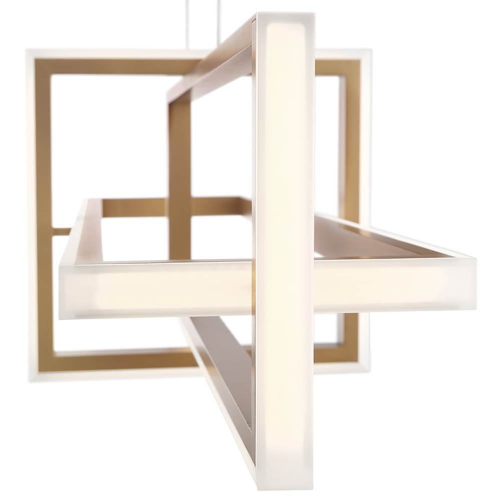 Eurofase 39323-026 Satin Gold Paint Bordo, Chandelier, 3-light, 38'', Satin Gold Paint, White Acrylic Image 3