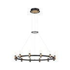 Eurofase Albany, Chandelier, 12-light, 32'', Brass-black Mix, White Acrylic