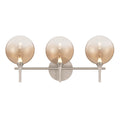 Eurofase 48914-031 Satin Nickel Iissa, Vanity, 3lt, Satin Nickel, Amber Glass Image 1