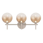 Eurofase 48914-031 Satin Nickel Iissa, Vanity, 3lt, Satin Nickel, Amber Glass Image 1
