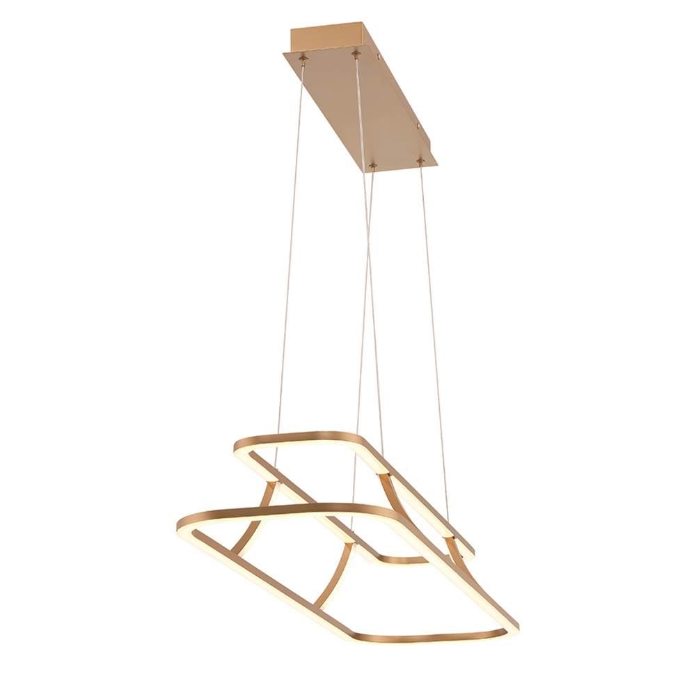 Eurofase 43877-027 Matte Gold Cadoux, Chandelier, 44'', Matte Gold, Clear Glass Image 1