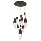 Eurofase Ecrou, Chandelier, 12-light, 30'', Matte Black, Clear Glass
