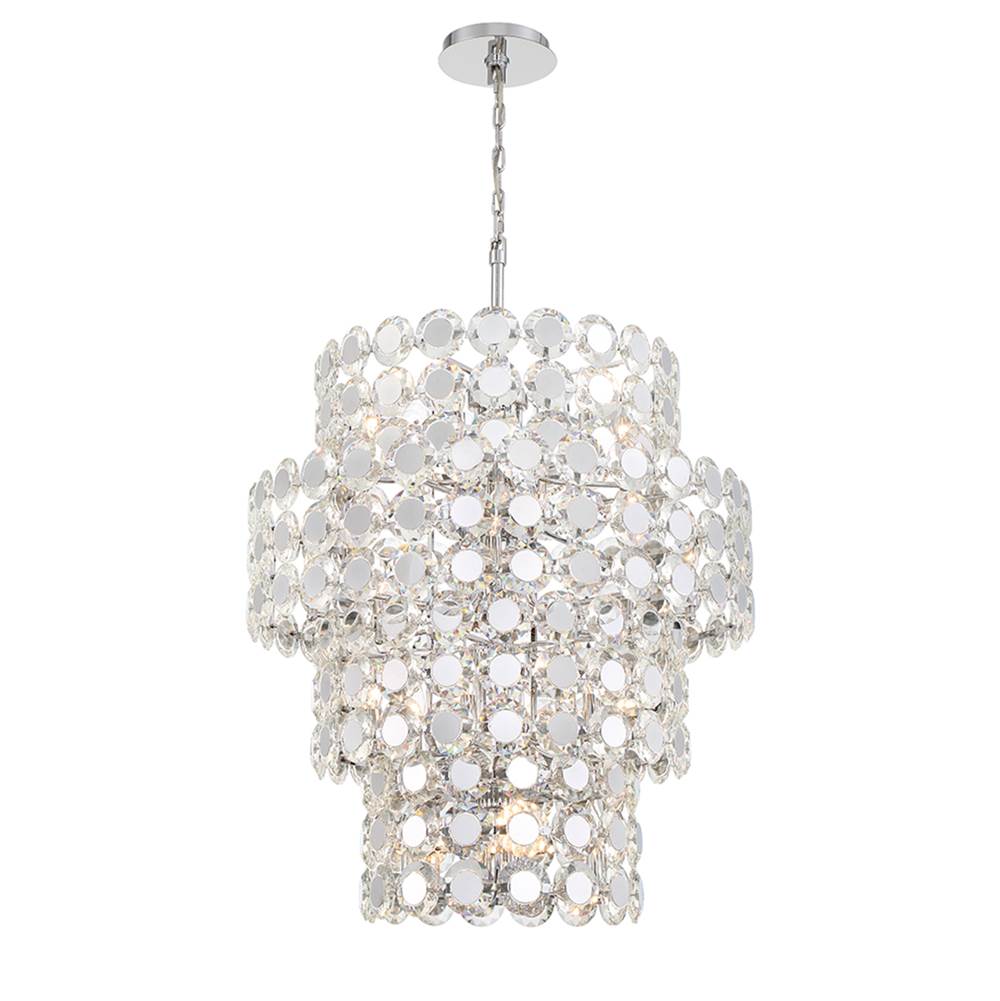 Eurofase Perrene, Chandelier, 24-light, 45'', Chrome, Clear Glass