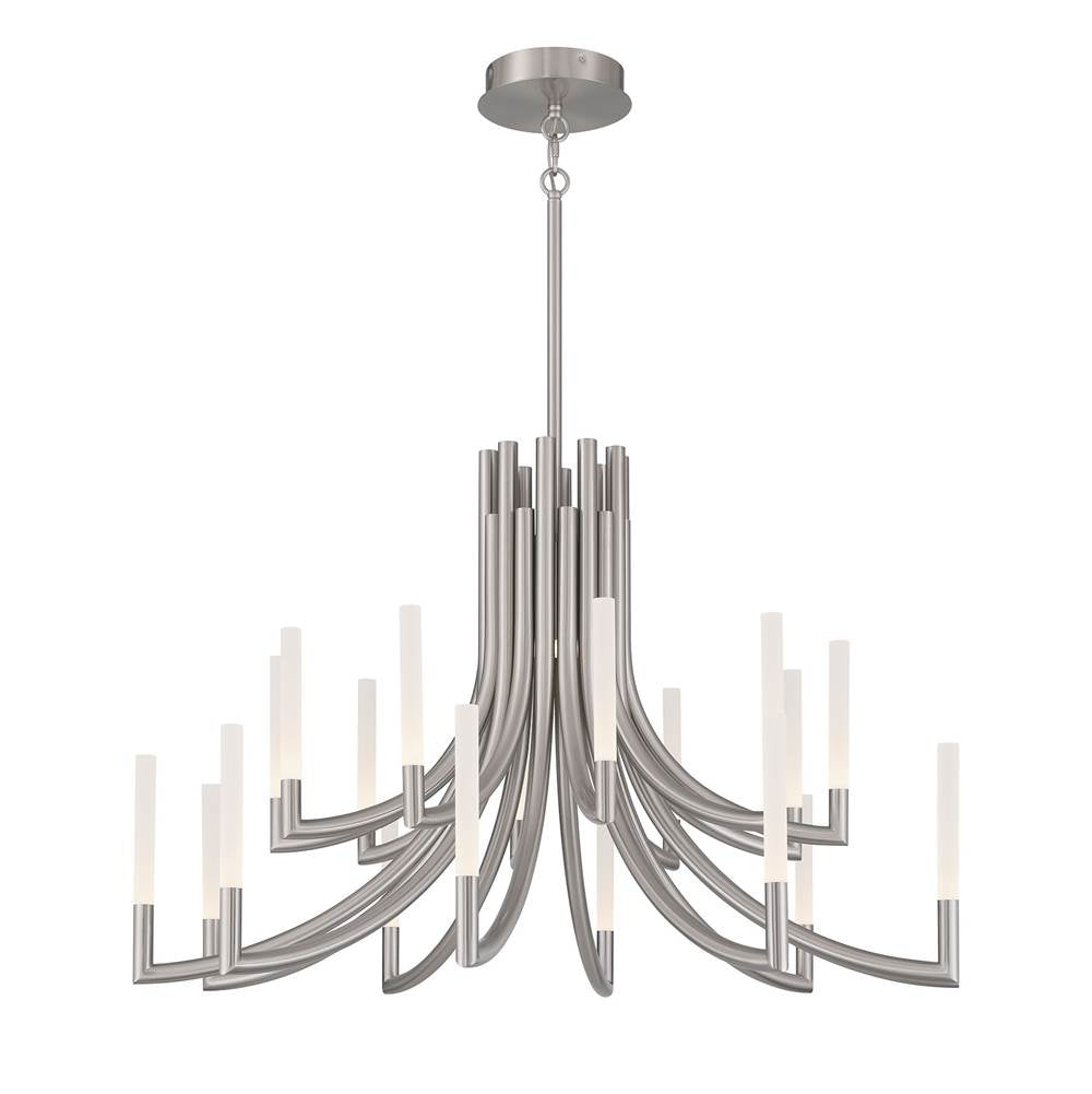 Eurofase Olette, Chandelier, 20-light, 42'', Brushed Nickel, Frosted Acrylic