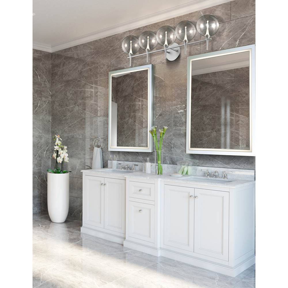 Eurofase 48920-025 Satin Nickel Iissa, Vanity, 5lt, Satin Nickel, Smoked Glass Image 2
