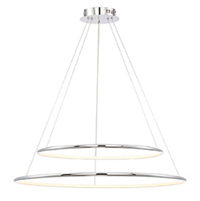 Eurofase 31861-014 Chrome Valley, Chandelier, 2-light, 32'', Chrome, White Acrylic Image 5
