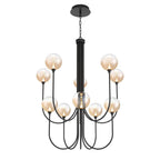 Eurofase 48926-032 Matte Black Iissa, Chandelier, 10-light, 40'', Matte Black, Amber Glass Image 2