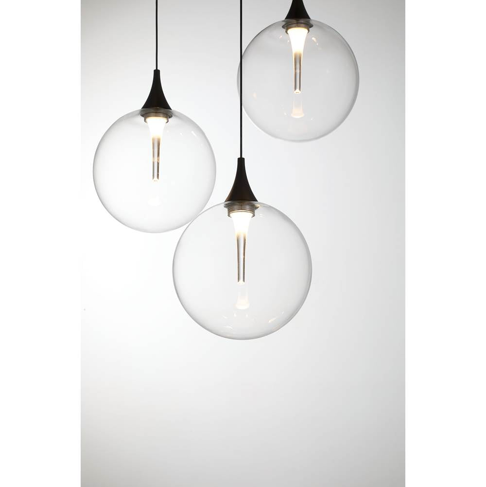 Eurofase 48929-011 Matte Black Iissa, Chandelier, 7-light, 21'', Matte Black, Clear Glass Image 4