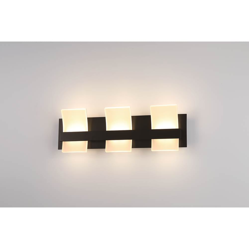 Eurofase 35655-028 Matte Black Cambridge, Vanity, 3lt, 21'', Matte Black, White Acrylic Image 5