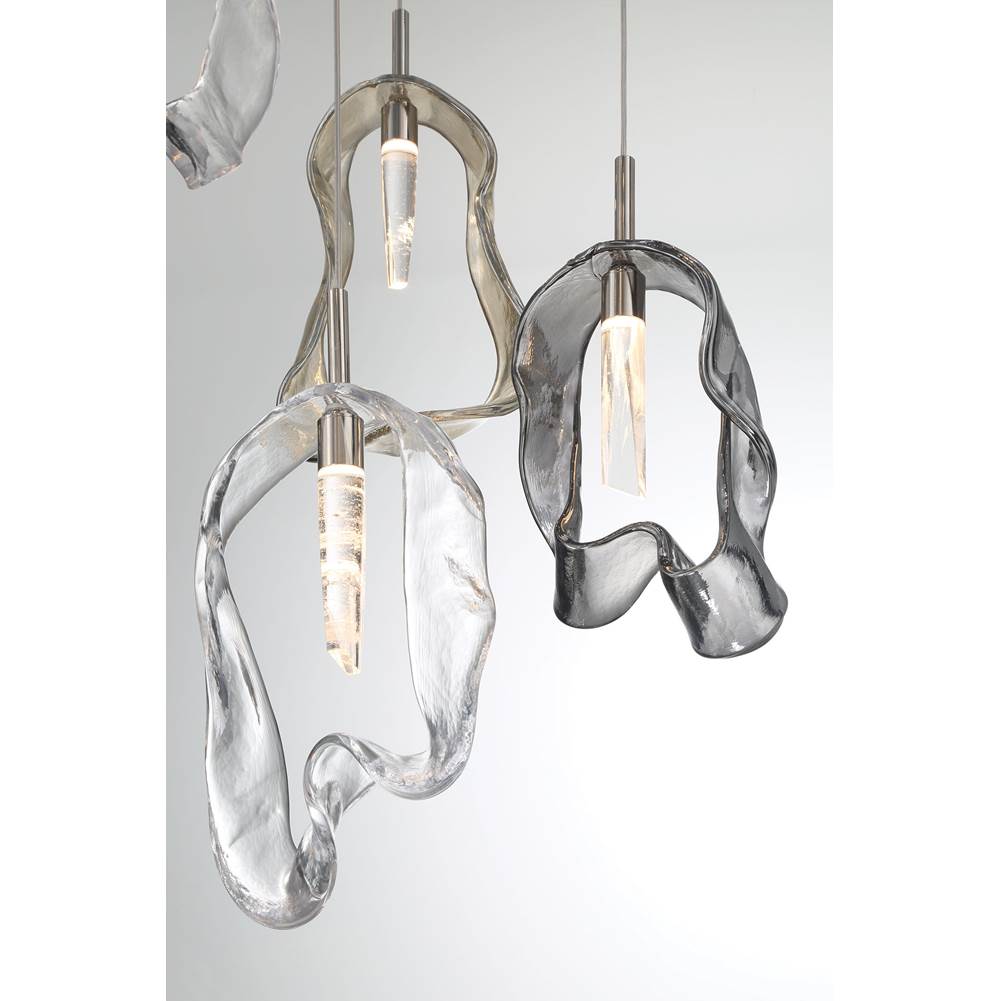 Eurofase 49238-020 Polished Nickel Norah, Chandelier, 26-light, 39'', Polished Nickel, Mixed Glass Image 5