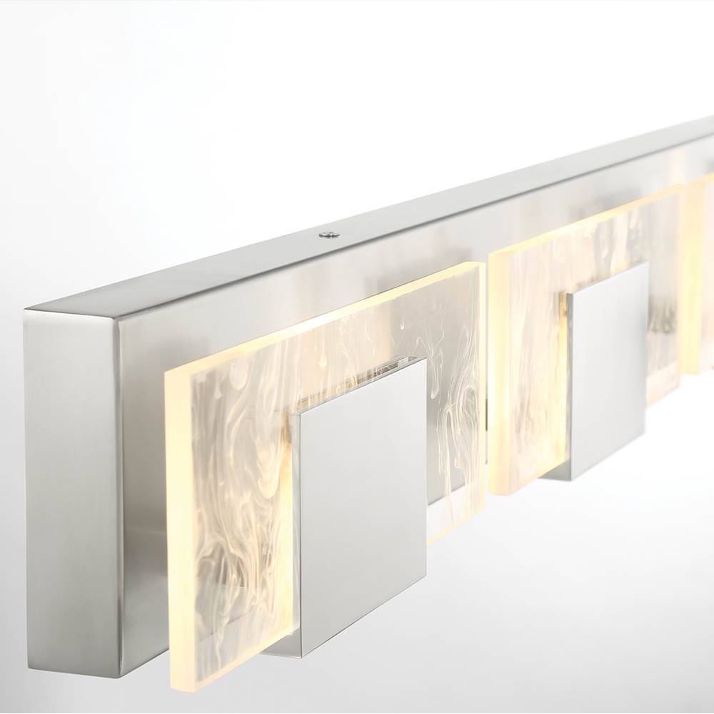 Eurofase 45347-027 Chrome Kasha, Vanity, 4lt, 37'', Chrome, Clear-white Acrylic Image 1