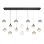 Eurofase 48939-045 Matte Black Iissa, Chandelier, 14-light, 72'', Matte Black, Mixed Glass Image 2