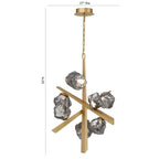 Eurofase 47234-017 Matte Gold Thorah, Chandelier, 7-light, 33'', Matte Gold, Smoked Glass Image 1