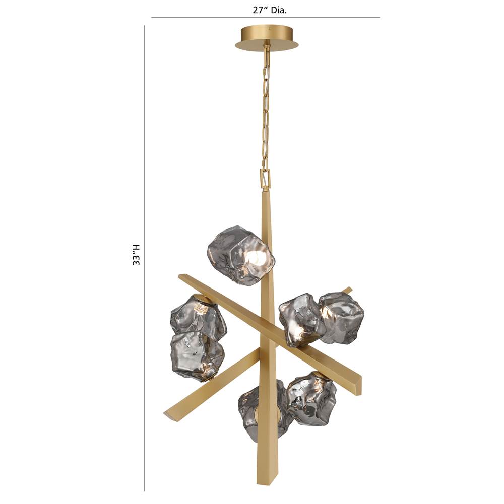 Eurofase 47234-017 Matte Gold Thorah, Chandelier, 7-light, 33'', Matte Gold, Smoked Glass Image 1