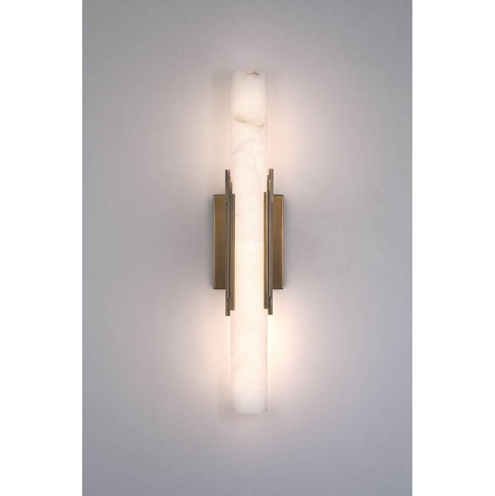 Eurofase Venna, Wall Sconce , 22'', Antique Brass, Alabaster