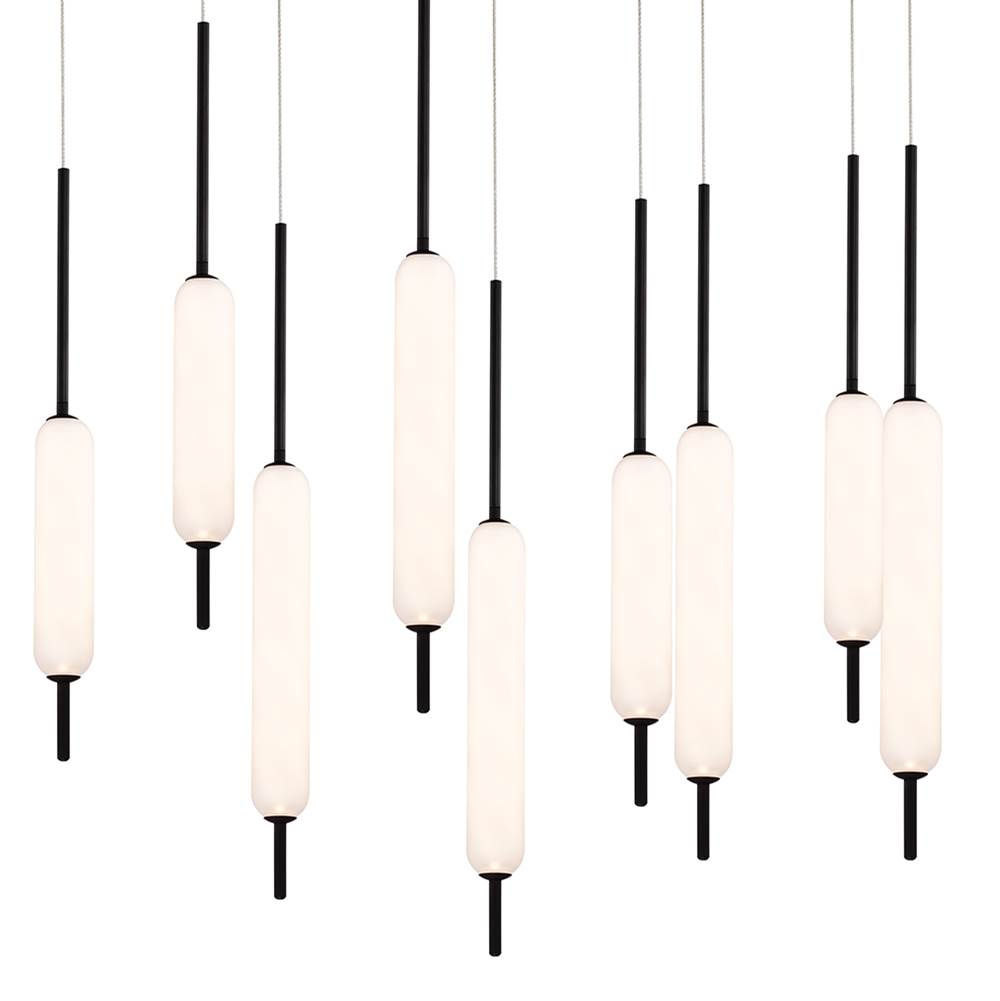 Eurofase Cumberland, Chandelier, 12-light, 22'', Matte Black, White Glass