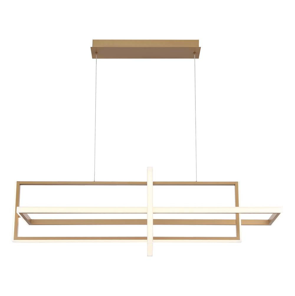 Eurofase 39324-023 Satin Gold Paint Bordo, Chandelier, 3-light, 56'', Satin Gold Paint, White Acrylic Image 4