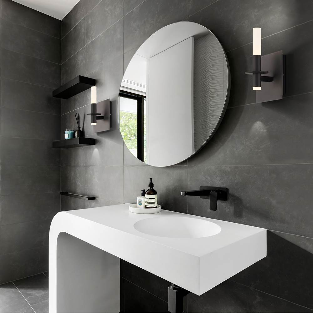 Eurofase 45233-031 Matte Black Torna, Vanity, 1-light, Matte Black, White Acrylic Image 1