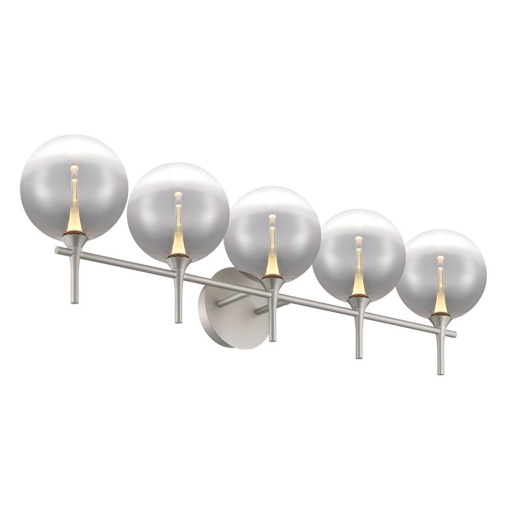 Eurofase Iissa, Vanity, 5lt, Satin Nickel, Smoked Glass