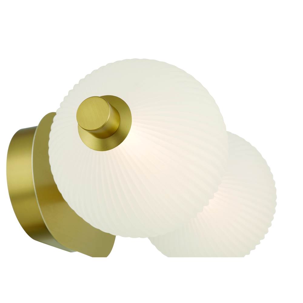 Eurofase 47192-010 Gold Palmas, Vanity, 2lt, 15'', Gold, White Glass Image 3
