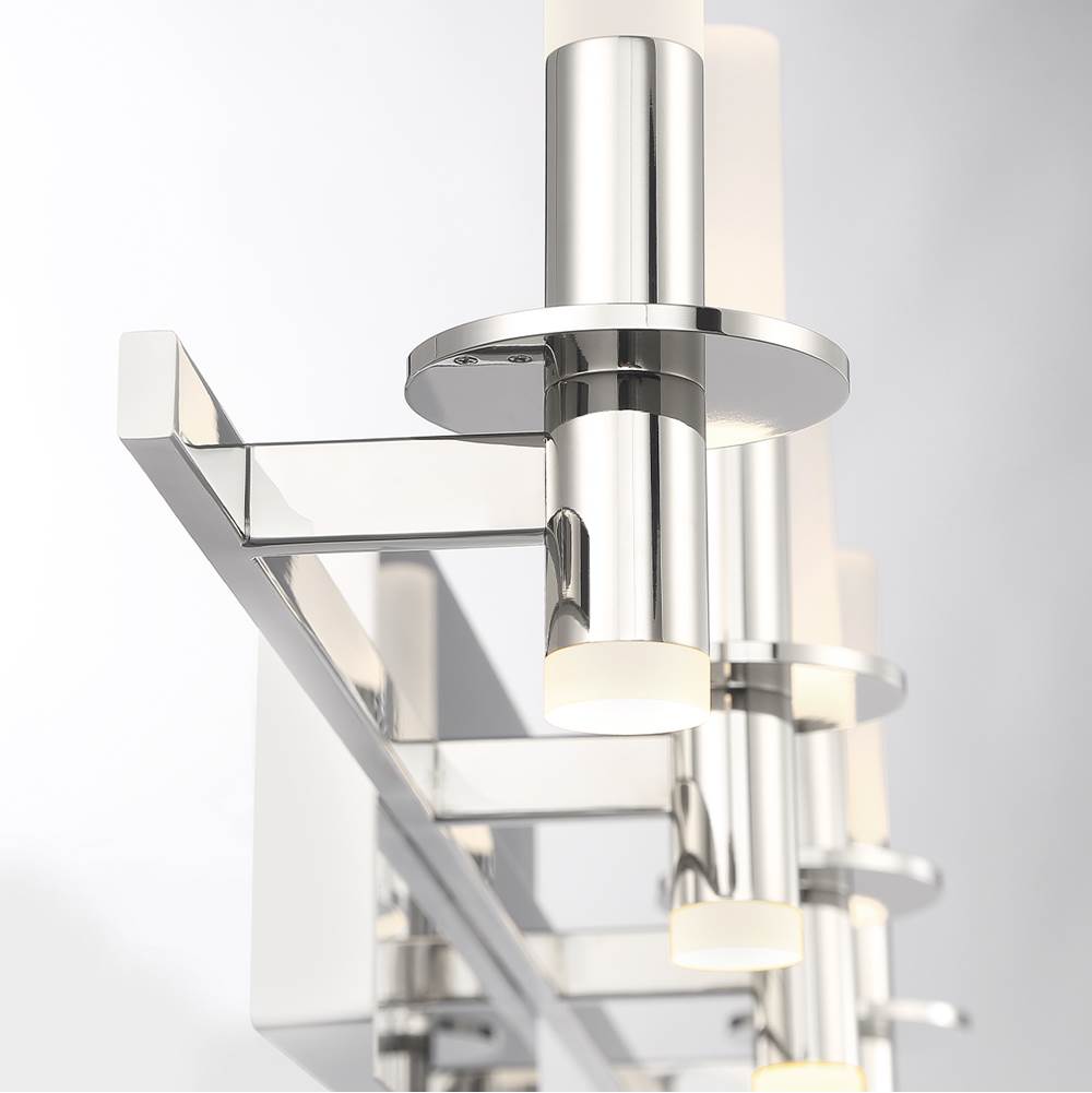 Eurofase 45235-023 Polished Nickel Torna, Vanity, 4lt, 36'', Polished Nickel, White Acrylic Image 5