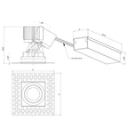 Eurofase 28718-35-017 White Amigo 15w 1 Light Square Trimless Gimbal 3500k White Image 3