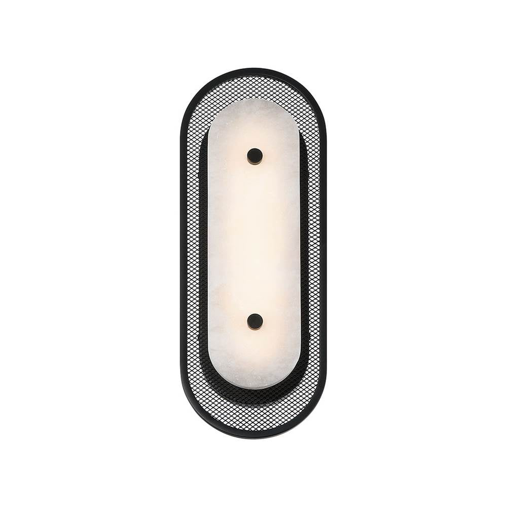Eurofase Tramore, Wall Sconce , 16'', Matte Black, Alabaster