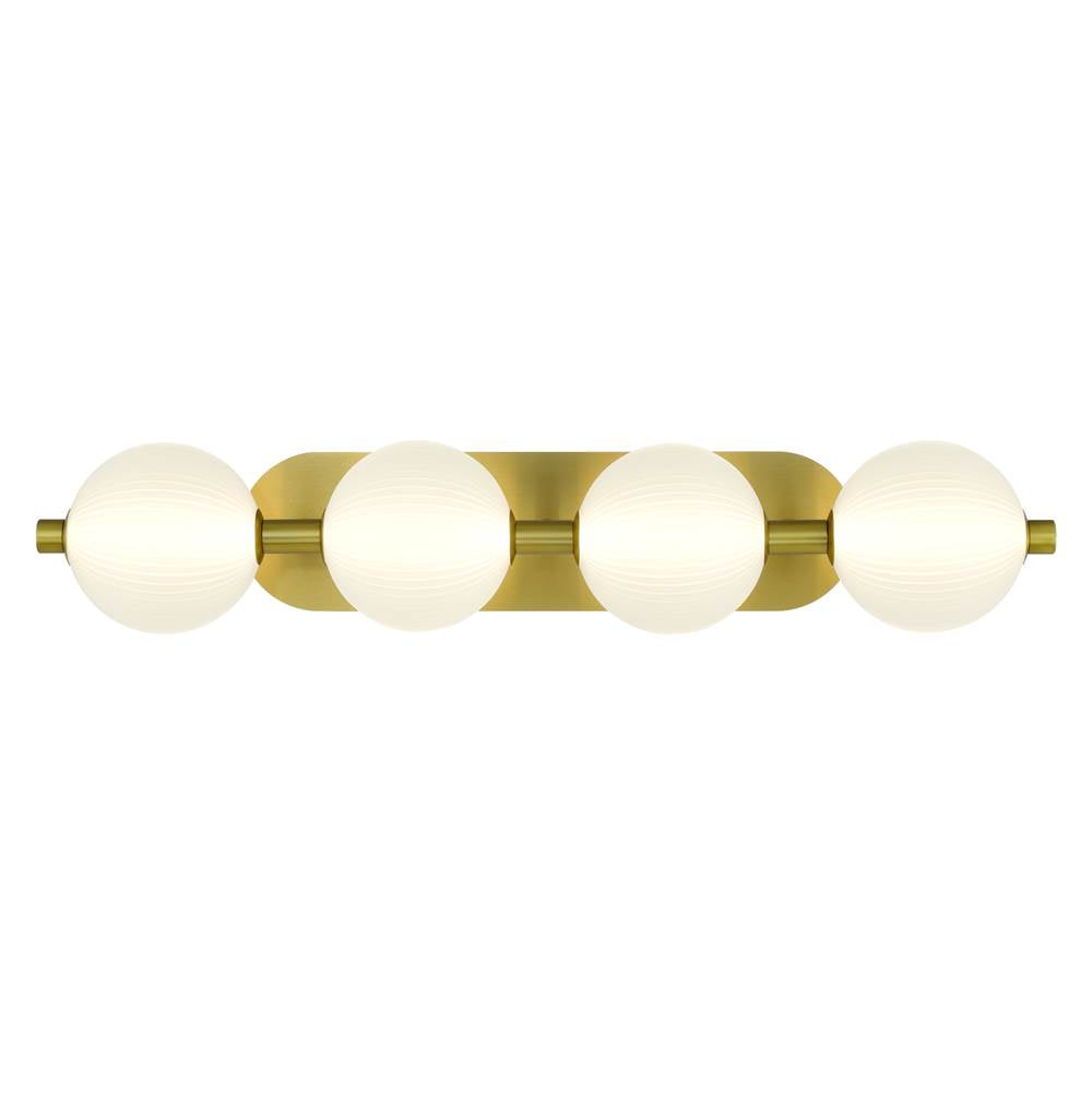 Eurofase 47194-014 Gold Palmas, Vanity, 4lt, 30'', Gold, White Glass Image 5