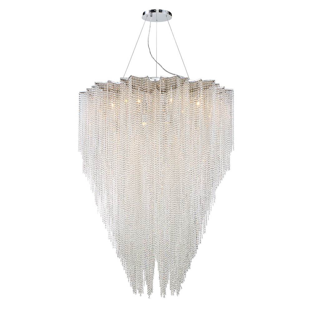 Eurofase Cohen, Chandelier, 24-light, 67'', Chrome, Mixed Glass