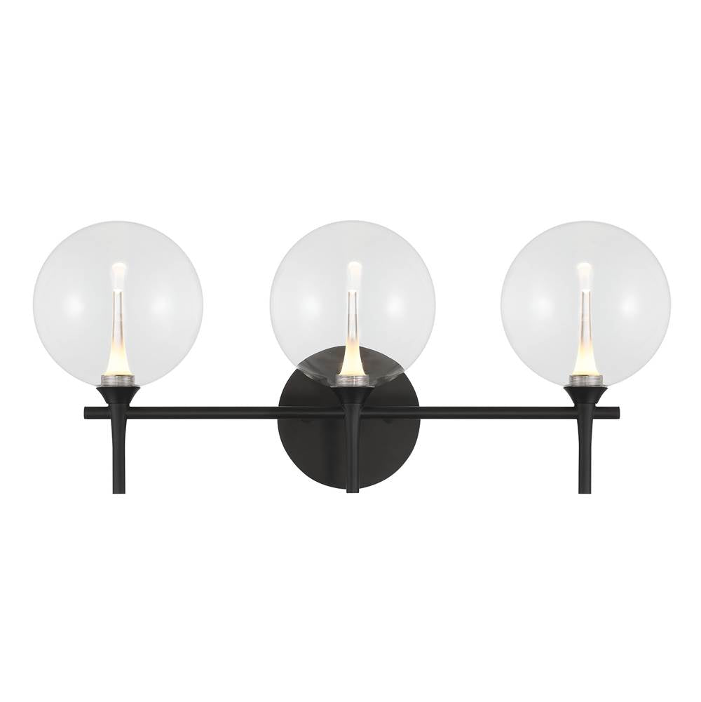 Eurofase 48915-014 Matte Black Iissa, Vanity, 3lt, Matte Black, Clear Glass Image 2