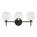 Eurofase 48915-014 Matte Black Iissa, Vanity, 3lt, Matte Black, Clear Glass Image 2