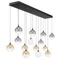 Eurofase 48939-045 Matte Black Iissa, Chandelier, 14-light, 72'', Matte Black, Mixed Glass Image 1