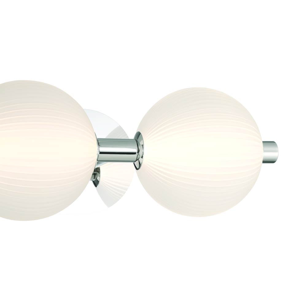 Eurofase Palmas, Vanity, 4lt, 30'', Polished Nickel, White Glass