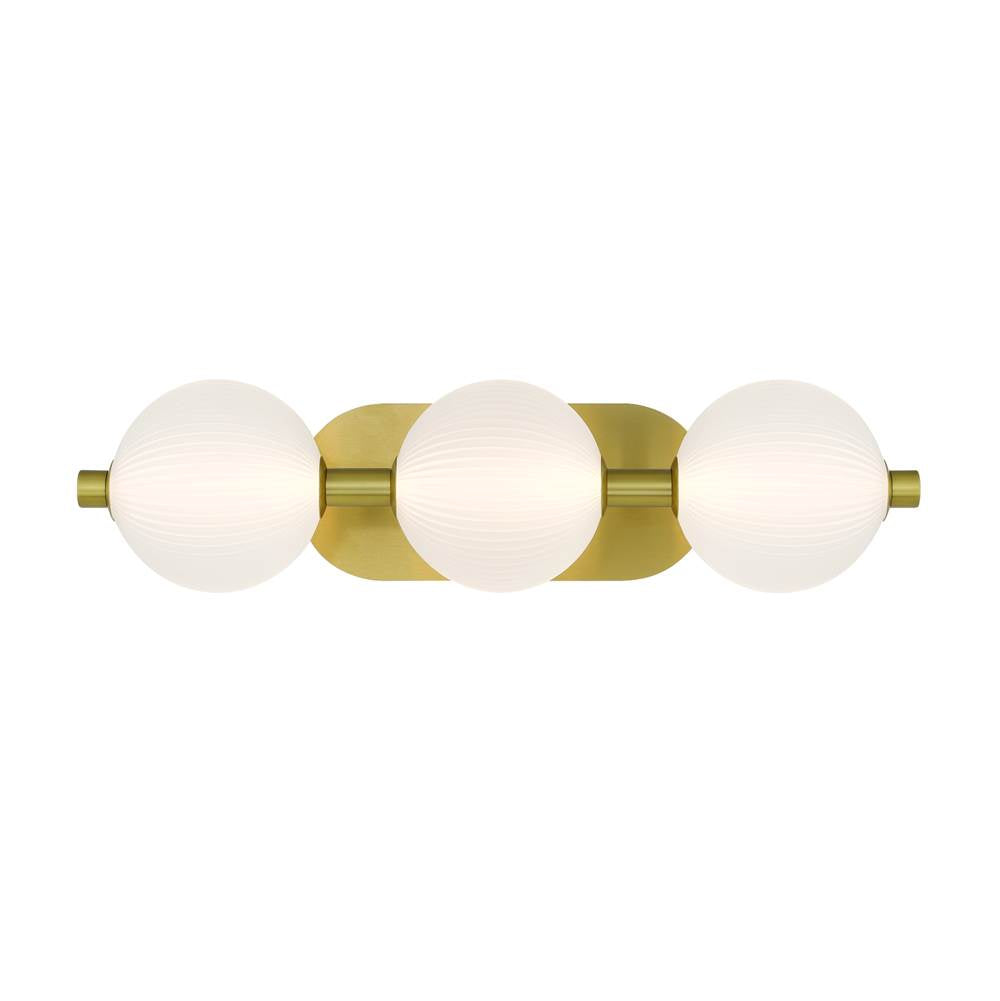 Eurofase 47193-017 Gold Palmas, Vanity, 3lt, 23'', Gold, White Glass Image 4