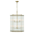 Eurofase 47238-015 Gold Glasbury, Chandelier, 8-light, 27'', Gold, Ribbed Glass Image 1