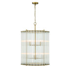 Eurofase 47238-015 Gold Glasbury, Chandelier, 8-light, 27'', Gold, Ribbed Glass Image 1