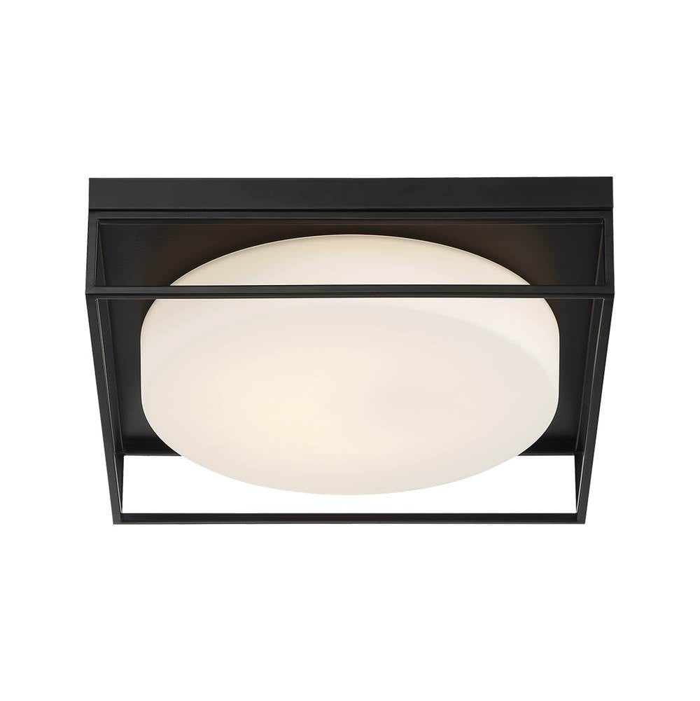 Eurofase 39333-032 Matte Black Rover, Flush Mount, 15'', Matte Black, White Glass Image 1