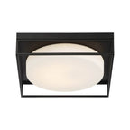 Eurofase 39333-032 Matte Black Rover, Flush Mount, 15'', Matte Black, White Glass Image 1