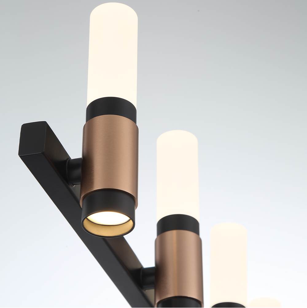 Eurofase 45238-017 Brass Black Mix Albany, Vanity, 6lt, 32'', Brass-black Mix, White Acrylic Image 2