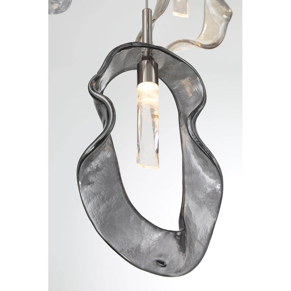 Eurofase 49238-020 Polished Nickel Norah, Chandelier, 26-light, 39'', Polished Nickel, Mixed Glass Image 3