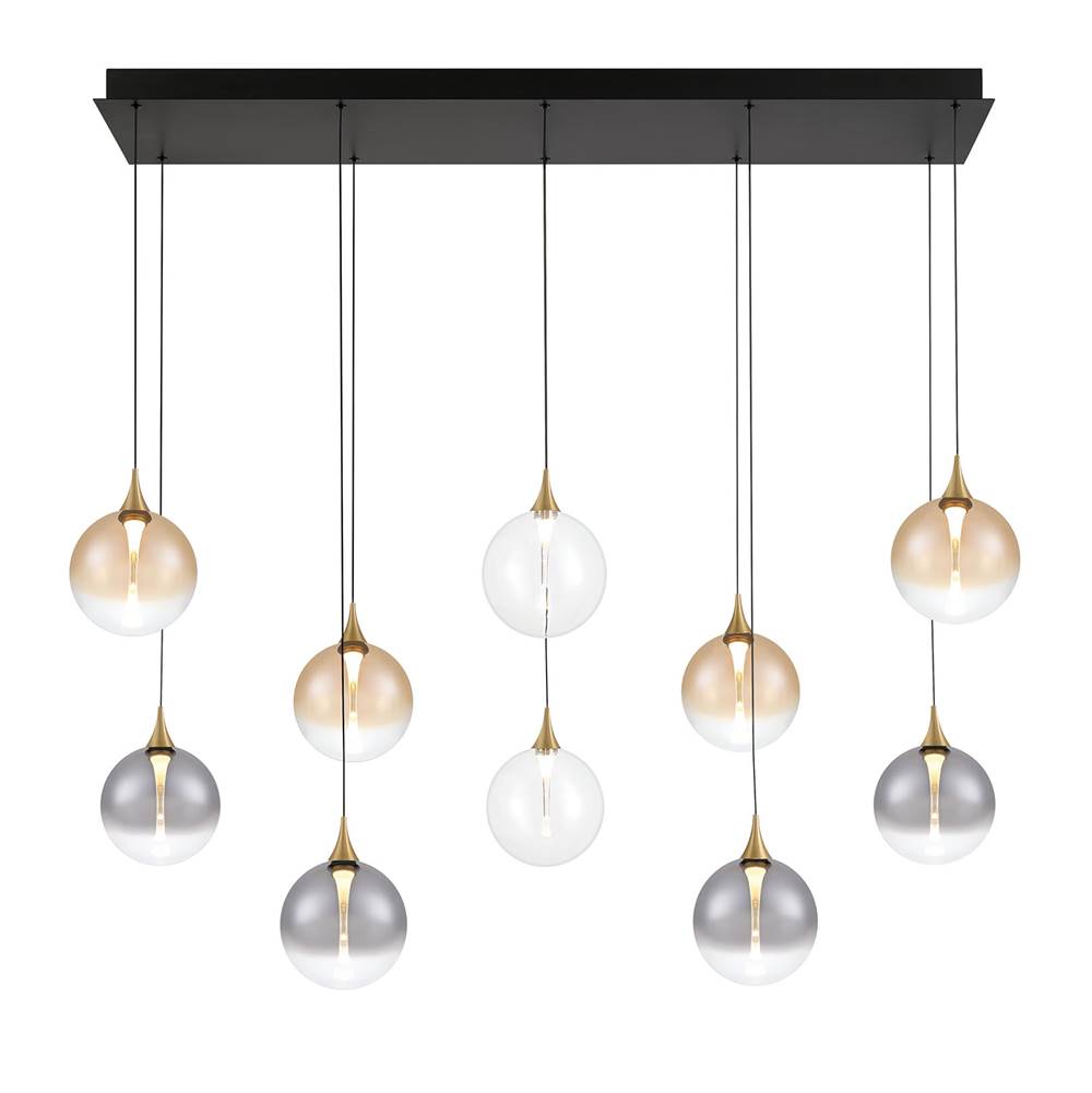 Eurofase 48932-046 Gold Iissa, Chandelier, 10-light, 47'', Gold, Mixed Glass Image 3