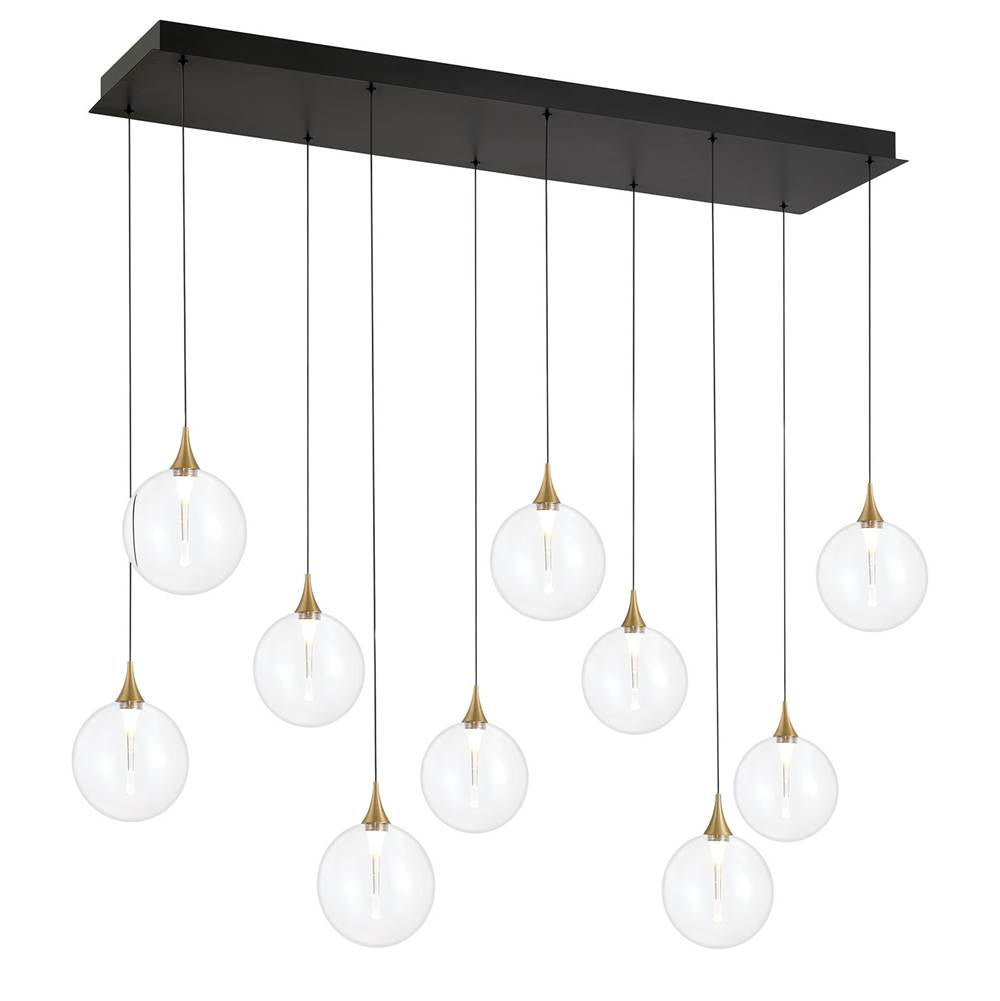 Eurofase 48932-011 Gold Iissa, Chandelier, 10-light, 47'', Gold, Clear Glass Image 1