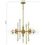 Eurofase Traiton, Chandelier, 5-light, 36'', Gold, Clear Glass