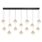 Eurofase 48938-037 Gold Iissa, Chandelier, 14-light, 72'', Gold, Amber Glass Image 3